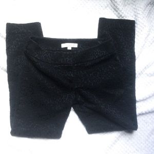 LOFT Black Leopard Print Pants Size 00 Petites
